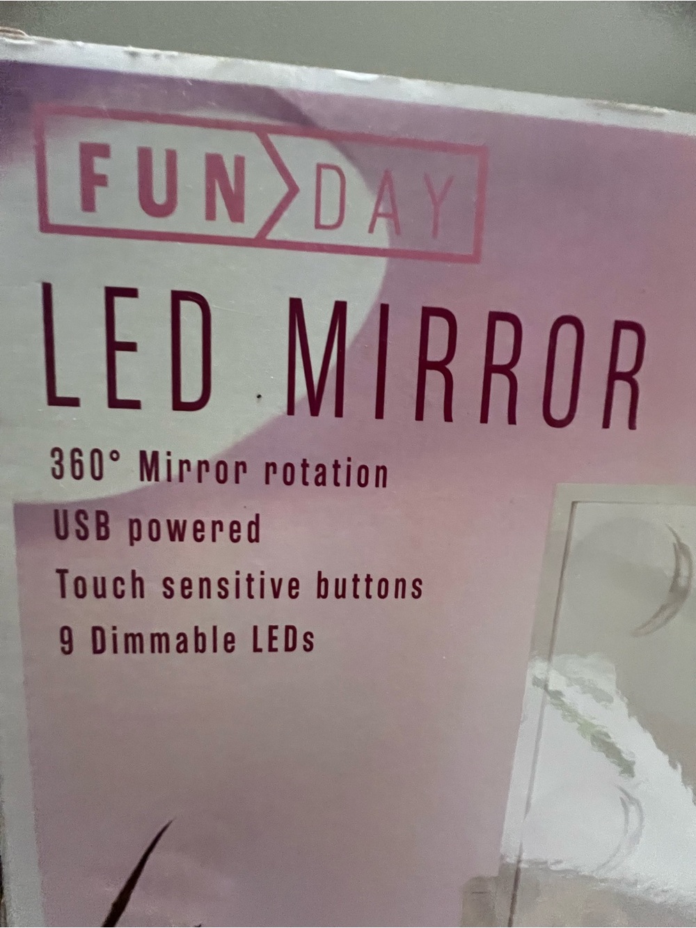 Pink Led Mirror With Adjustable Lighting View 3